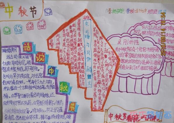 小学生关于中秋佳节中秋赏月的手抄报怎么画简单漂亮