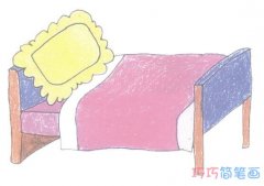 彩色儿童床简笔画怎么画带步骤简单漂亮
