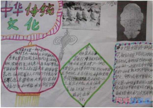 小学生关于中华传统文化传统节日大红灯笼的手抄报怎么画简单漂亮