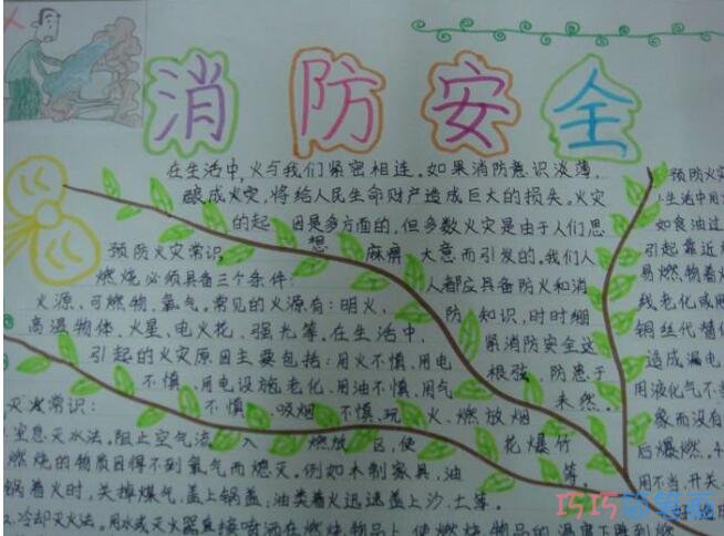 小学生关于消防知识消防安全逃生的手抄报怎么画简单又好看
