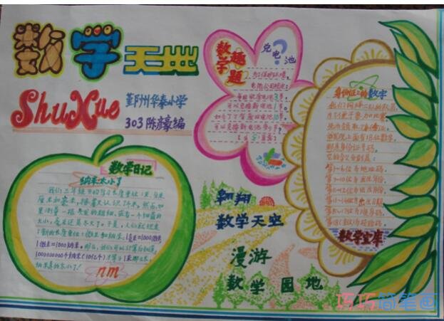 小学生关于数学天地数学手抄报怎么画简单好看