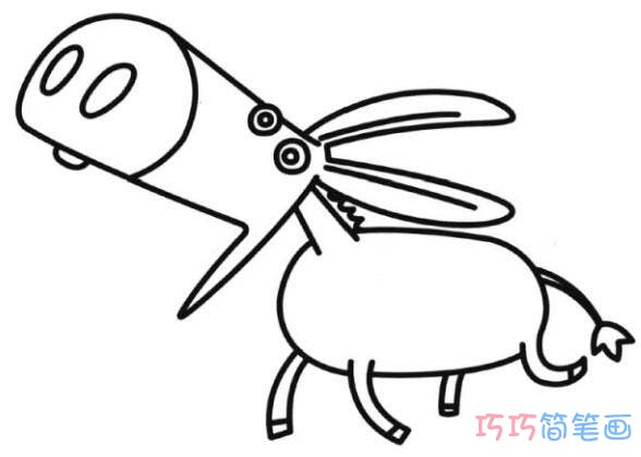 幼儿园卡通毛驴简笔画 涂色小毛驴怎么画简单