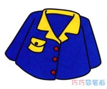 幼儿园蓝色衣服简笔画 涂色上衣怎么画简单