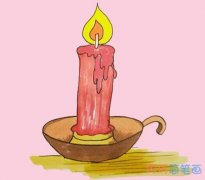儿童蜡烛手绘怎么画涂颜色简单漂亮步骤图