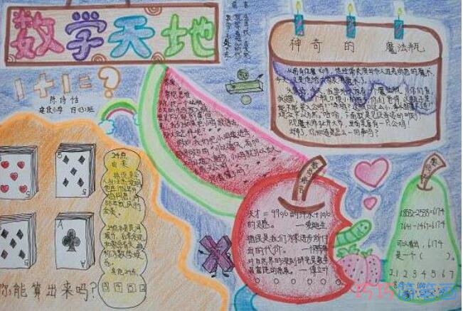 小学生关于数学天地数学乐园手抄报怎么画简单又漂亮