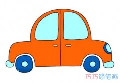 简单小汽车怎么画涂颜色小汽车画法步骤教程