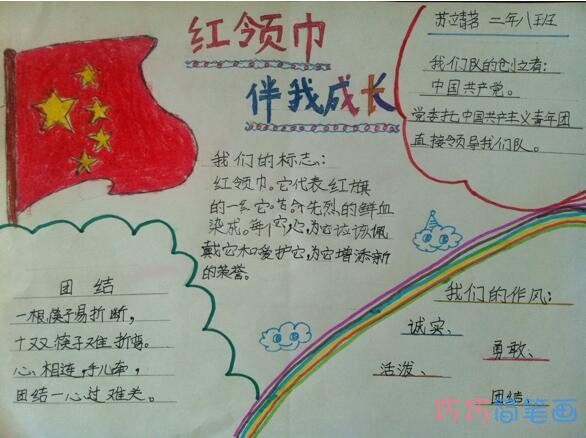 关于红领巾伴我成长中国少年先锋队的手抄报怎么画简单又好看