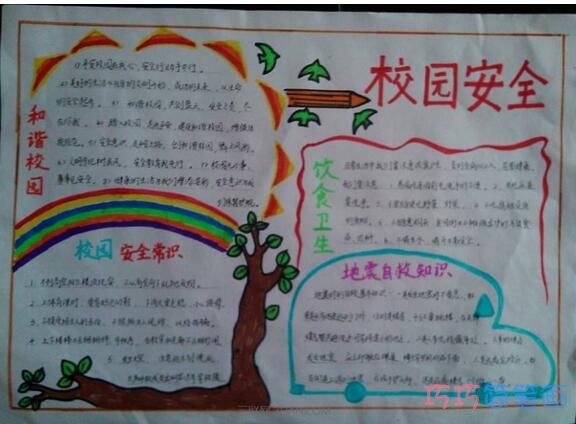 关于校园平安校园手抄报怎么画简单又好看