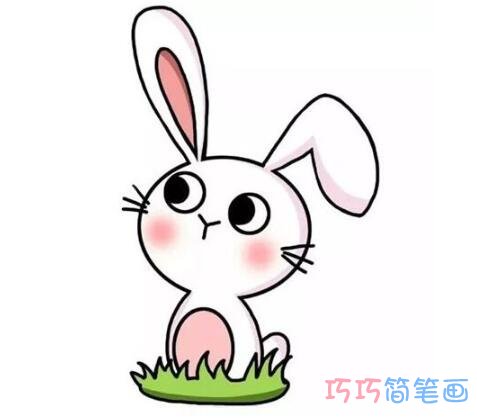 中秋节玉兔简笔画画法步骤教程涂颜色