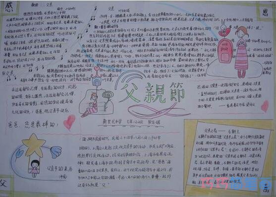 关于父亲节感谢父亲的手抄报怎么画简单又好看
