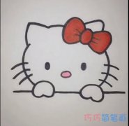 简单hellokitty的画法简笔画视频教程涂色