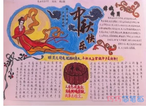 关于中秋节快乐月饼的来历的手抄报怎么画简单又好看