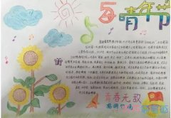 五四青年节青春无敌优秀手抄报模板图片简单漂亮