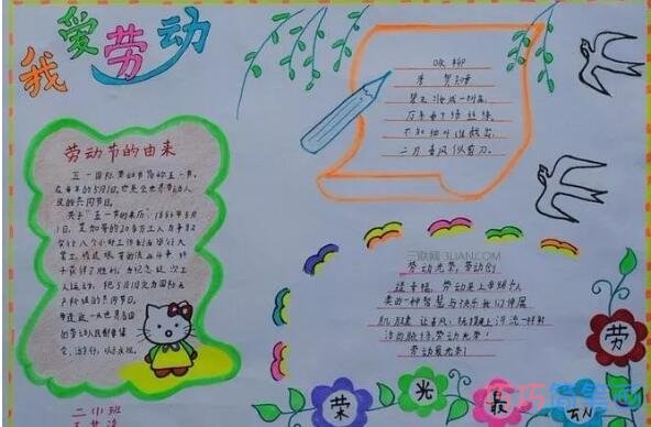 小学生关于我爱劳动劳动光荣的手抄报怎么画简单漂