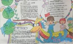 端午赛龙舟吃粽子优秀手抄报简笔画简单漂亮小学生