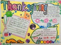 优秀感恩节英语手抄报模板图片简单又漂亮小学生