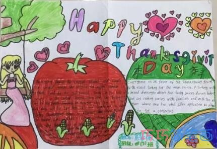 小学生关于快乐感恩节的手抄报怎么画简单又漂亮