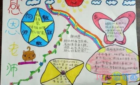 小学生关于感恩老师向老师致敬的手抄报怎么画简单漂亮