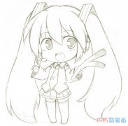 素描初音未来怎么画简单漂亮手绘