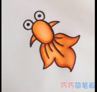 简单大眼睛小金鱼的画法简笔画视频教程