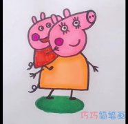 简单小猪佩奇和猪妈妈的画法简笔画视频教程