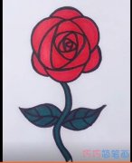 简单简易玫瑰花的画法简笔画视频教程