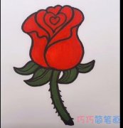 简单好看玫瑰花的画法简笔画视频教程