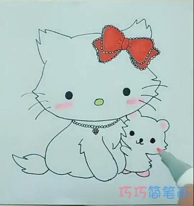 简单一只可爱Kitty猫的画法简笔画视频教程