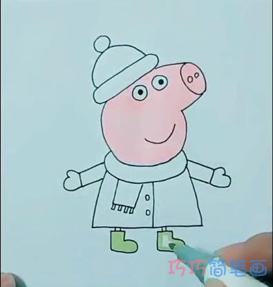 简单卡通小猪佩奇的画法简笔画视频教程