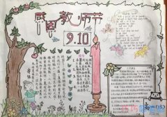 910感恩教师节小报手抄报怎么画简单漂亮小学生