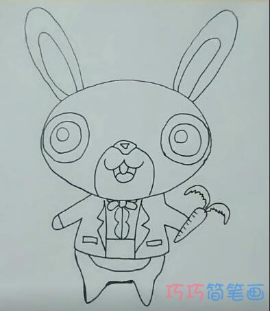 简单卡通红色可爱兔子的画法简笔画视频教程