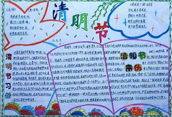 小学生关于清明节来历的手抄报怎么画简单漂亮