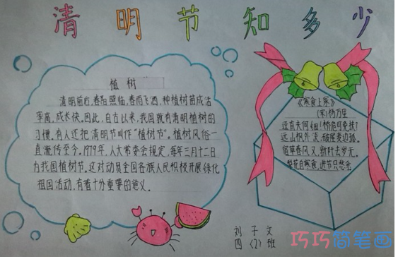 小学生关于清明节的由来的手抄报的画法简单漂亮