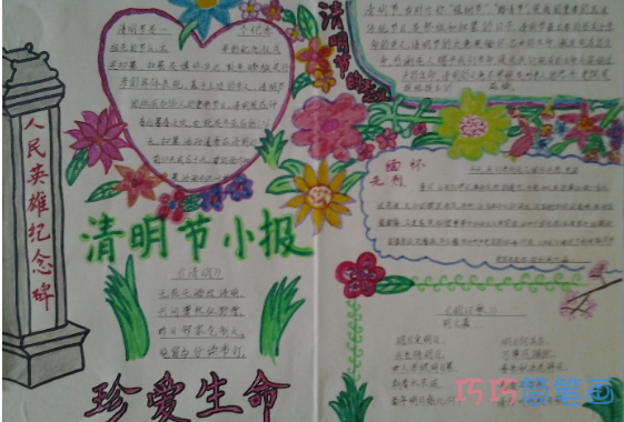 关于清明节习俗清明纪念革命烈士的手抄报怎么画简单漂亮
