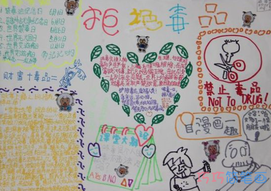 小学生关于珍爱生命远离毒品的一等奖手抄报的画法简单漂亮