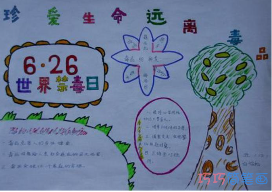 小学生关于世界禁毒日的手抄报怎么画简单漂亮