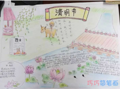 小学生关于清明节由来的手抄报的画法简单漂亮
