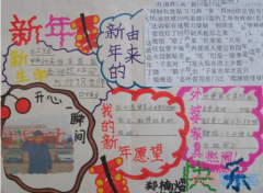 小学生关于拥抱新年春节快乐的手抄报怎么画简单漂亮