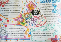 小学生关于春节快乐灯笼的手抄报怎么画简单漂亮