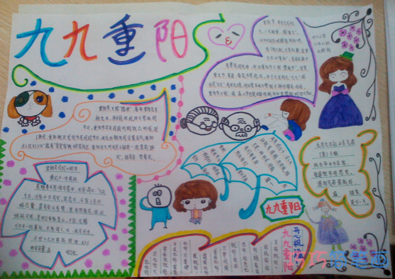 小学生关于九九重阳的手抄报怎么画简单又漂亮