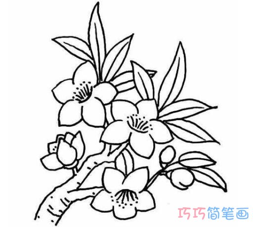 桃花儿童画图片大全图片