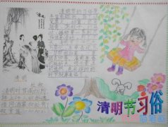 小学生关于清明节习俗的获奖手抄报的画法简单漂亮