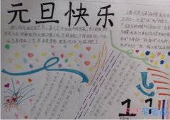 小学生关于元旦快乐手抄报的画法简单又漂亮