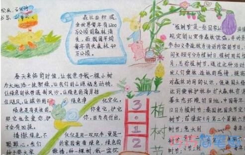 关于植树节的获奖的手抄报的画法简单漂亮