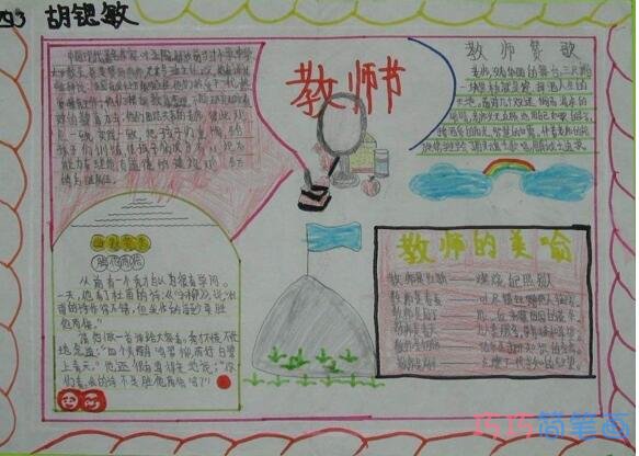 关于老师我想对你说感恩教师节的手抄报的画法简单漂亮