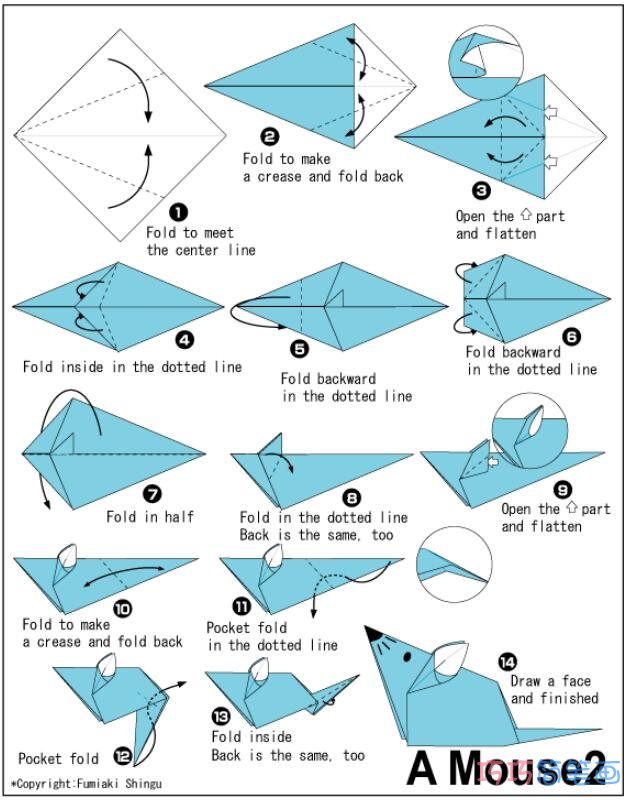 怎么折纸小老鼠手工制作教程简单可爱