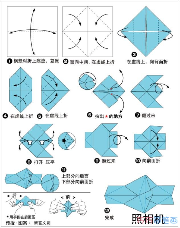 儿童折纸玩具照相机手工制作教程简单