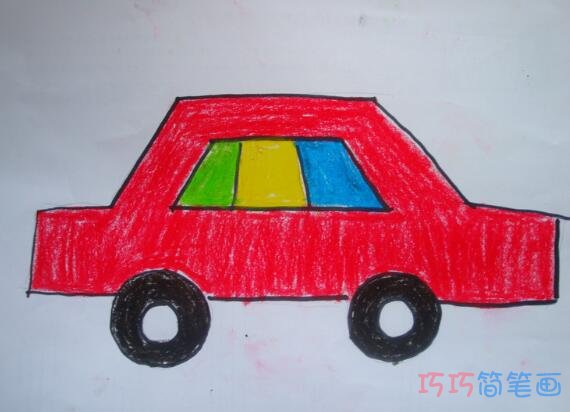 幼儿园小汽车简笔画怎么画涂色简单可爱