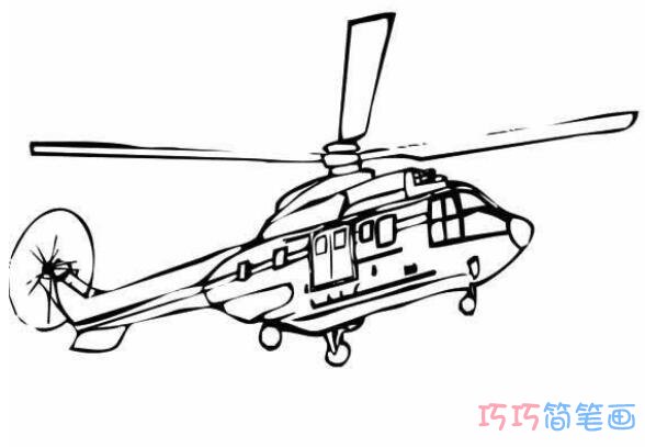 教你怎么画直升飞机简笔画教程简单好看