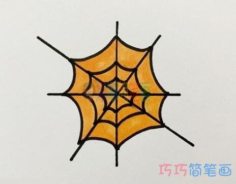 教你怎么画蜘蛛网简笔画教程简单好看